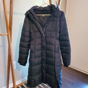Knee Length Puffer Coat (Black)